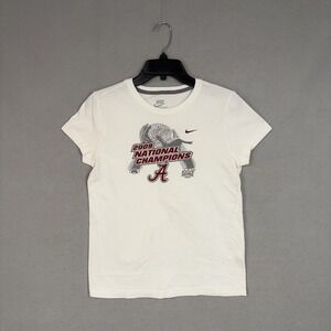 Alabama Crimson Tide Shirt Womens Medium White NCAA Football 2009 Champs Nike